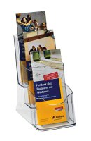 SIGEL Tischprospekthalter transparent 1/3 DIN A4 3...