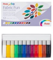 Pentel Arts FFPC1-12 Stoffmalfarbe farbsortiert 12 x 6,0...