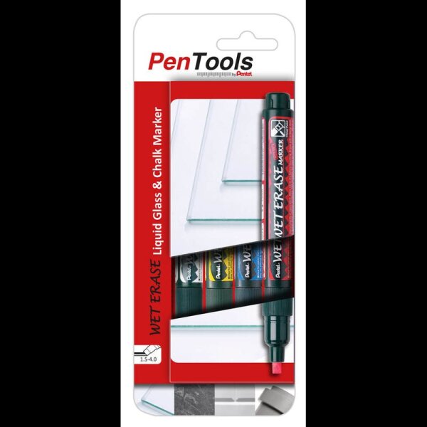 Pentel Wet Erase SMW26-PRO4MX1EU Kreidemarker farbsortiert 1,5 - 4,0 mm, 4 St.  ( SMW26-PRO4MX1EU )