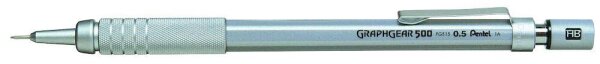 Pentel Graphgear 500 PG51 Druckbleistift silber HB 0,5 mm, 1 St.