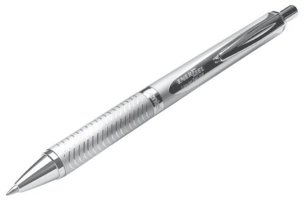 Pentel EnerGel BL407 Gelschreiber silber 0,35 mm, Schreibfarbe: schwarz, 1 St.