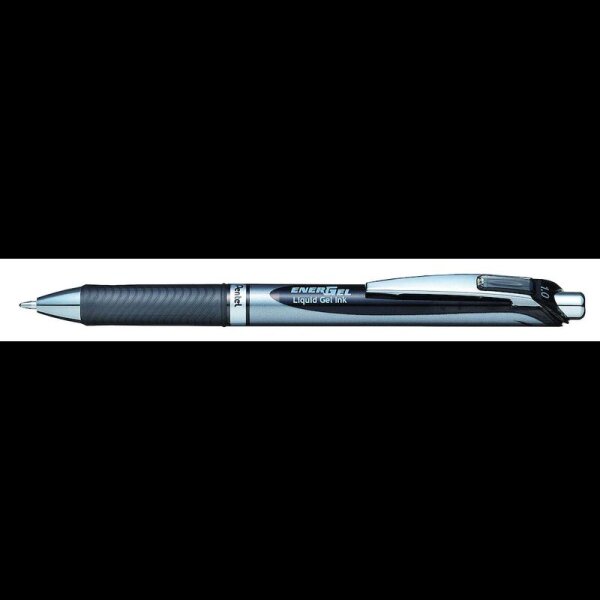 Pentel EnerGel BL80-AX Gelschreiber schwarz/silber 0,5 mm, Schreibfarbe: schwarz, 1 St.