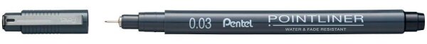 Pentel Pointliner Fineliner schwarz 0,03 mm, 1 St.