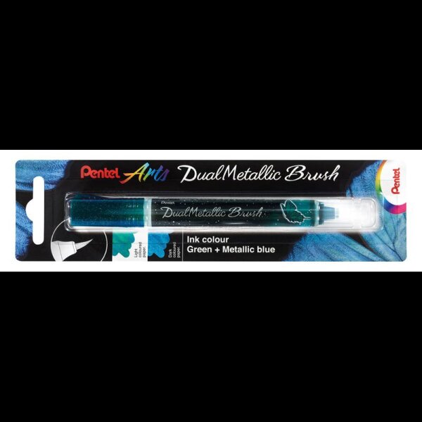 Pentel Dual Metallic Brush XGFH-DDX Brush-Pen grün, 1 St.