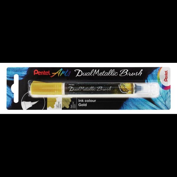 Pentel Dual Metallic Brush XGFH-DXX Brush-Pen gold, 1 St.