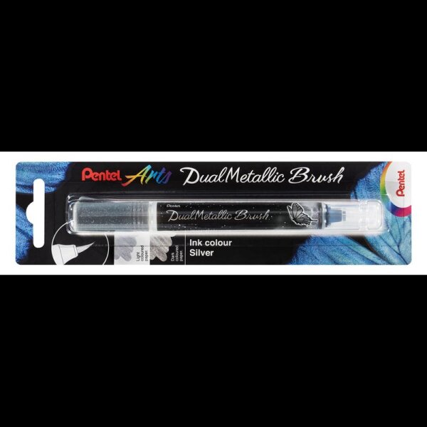 Pentel Dual Metallic Brush XGFH-DZX Brush-Pen silber, 1 St.