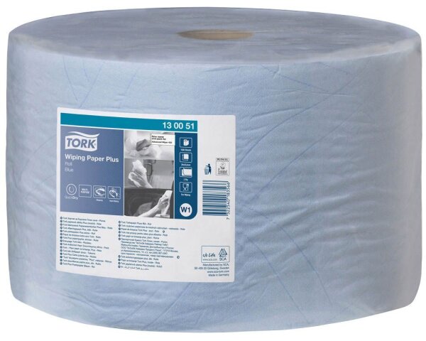 TORK Putztuchrolle Advanced 420 2-lagig blau, 1.500 Blätter, 1 Rolle