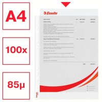 Esselte Prospekthüllen DIN A4 transparent genarbt 0,09 mm, 100 St.