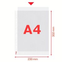 Esselte Prospekthüllen DIN A4 transparent genarbt 0,07 mm, 100 St.