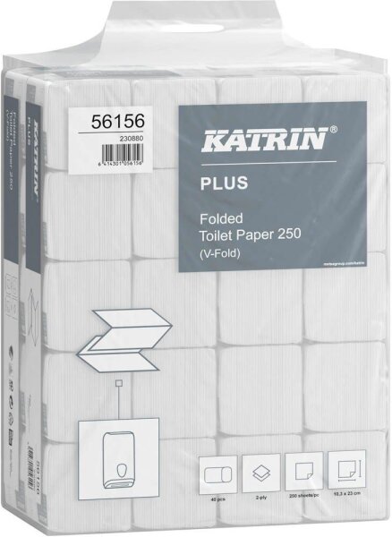 KATRIN Einzelblatt-Toilettenpapier PLUS 2-lagig, 10.000 Tücher