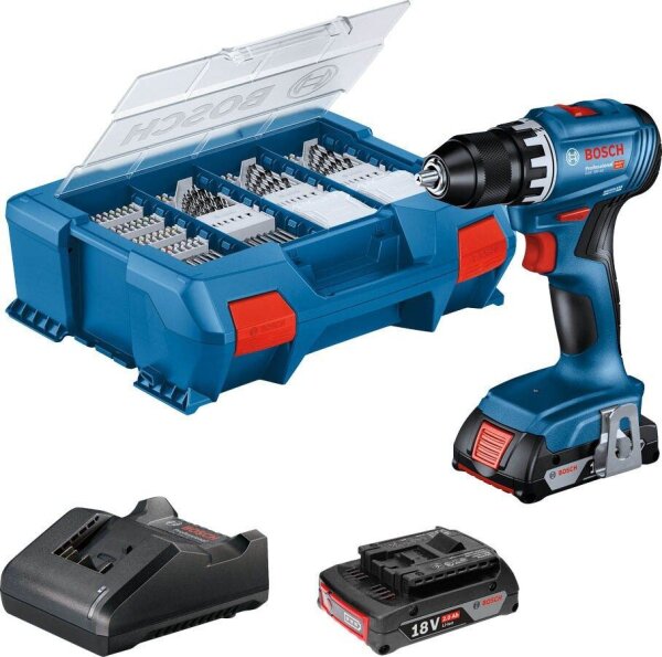 BOSCH Professional GSR 18V-45 Akku-Bohrschrauber-Set 18,0 V, mit 2 Akkus