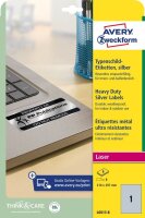 AVERY Zweckform Typenschildetiketten L6013-8 silber 210,0 x 297,0 mm, 8 Blatt