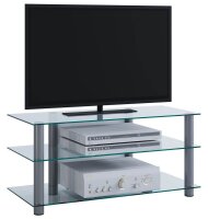 VCM my media TV-Rack Netasa silber, klarglas