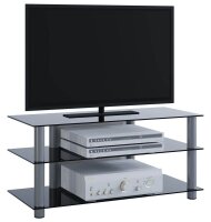 VCM my media TV-Rack Netasa silber, schwarzglas
