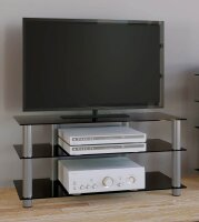 VCM my media TV-Rack Netasa silber, schwarzglas
