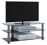 VCM my media TV-Rack Zumbo silber, schwarzglas  ( 14155 )