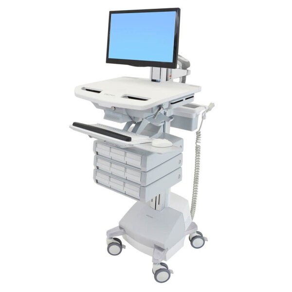 ergotron Visitenwagen StyleView SV44 Monitor Gelenk grau für 1 Monitor, 1 Tastatur, 1 Maus