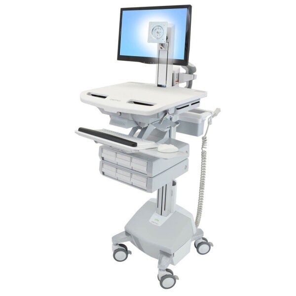 ergotron Visitenwagen StyleView SV44 Monitor Gelenk grau für 1 Monitor, 1 Tastatur, 1 Maus