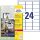 AVERY Zweckform wetterfeste Folienetiketten L4773-8 weiß 63,5 x 33,9 mm, 8 Blatt