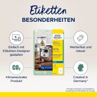 AVERY Zweckform wetterfeste Folienetiketten J4775-10 weiß 210,0 x 297,0 mm, 10 Blatt