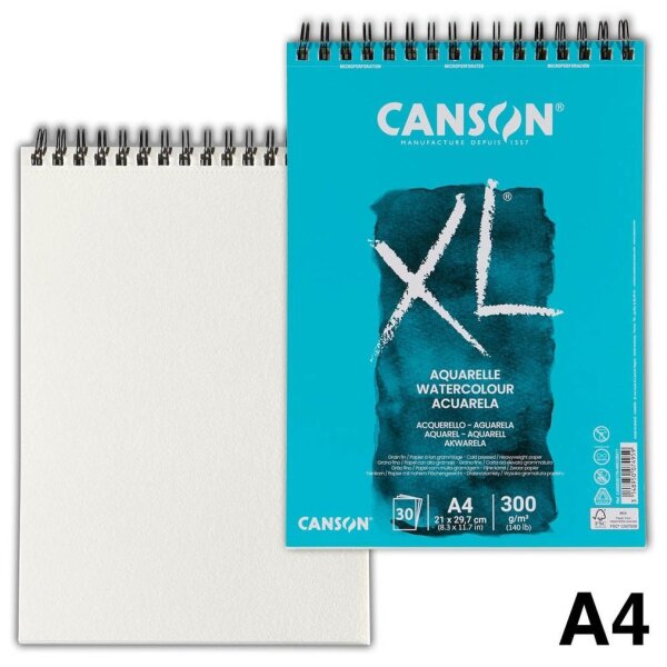 canson Aquarellblock XL DIN A4 300 g/qm, 30 Blatt, 1 Block