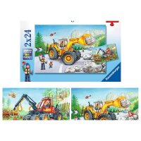 Ravensburger Bagger und Waldtraktor Puzzle, 2 x 24 Teile