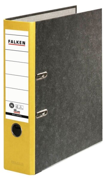 FALKEN Recycling Ordner gelb marmoriert Karton 8,0 cm DIN A4, 1 St.