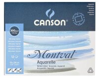 canson Aquarellblock Montval 19,0 x 24,0 cm 300 g/qm, 12...