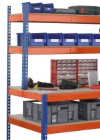 SCHULTE Werkbank blau, orange 153,6 x 77,3 x 198,1 cm