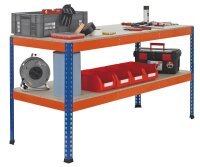 SCHULTE Werkbank blau, orange 184,1 x 123,0 x 99,0 cm