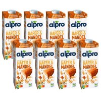 alpro® Hafer & Mandel Hafer-Mandeldrink 8x 1,0 l