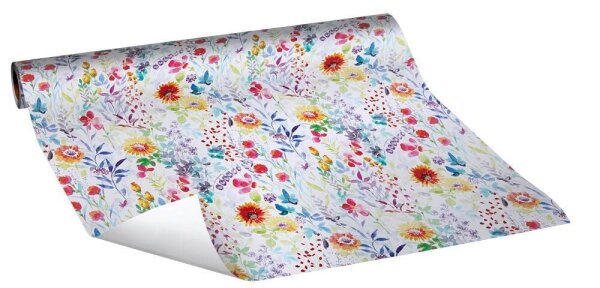 JUNG SCHÖNER VERPACKEN Geschenkpapier Blooms Blumenwiese mehrfarbig, 20,0 m