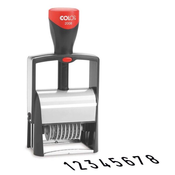 COLOP Ziffernstempel Microban 2008 selbstfärbend schwarz ohne Logo, 1 St.