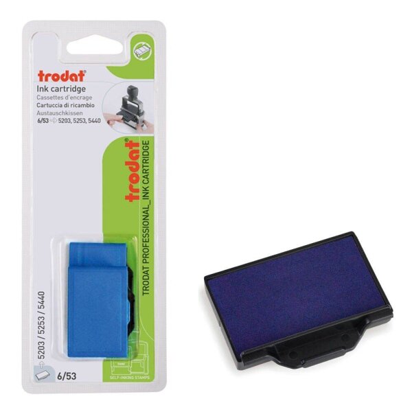 trodat Ersatzstempelkissen 6/53 blau 5,6 x 3,3 cm, 2 St.