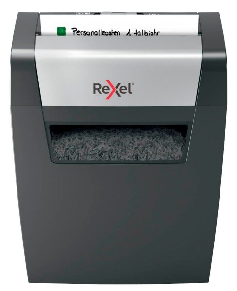 Rexel Momentum X406 Aktenvernichter mit Partikelschnitt P-4, 4 x 28 mm, bis 6 Blatt, schwarz