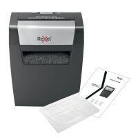 Rexel Momentum X406 Aktenvernichter mit Partikelschnitt P-4, 4 x 28 mm, bis 6 Blatt, schwarz