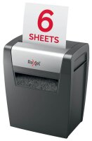 Rexel Momentum X406 Aktenvernichter mit Partikelschnitt P-4, 4 x 28 mm, bis 6 Blatt, schwarz