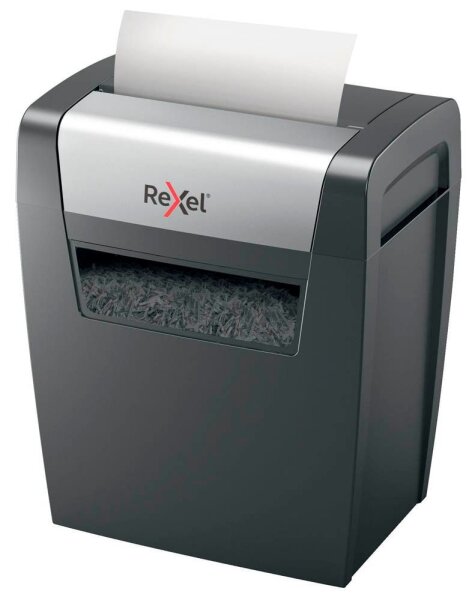 Rexel Momentum X308 Aktenvernichter mit Partikelschnitt P-3, 5 x 42 mm, bis 8 Blatt, schwarz