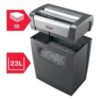 Rexel Momentum X410 Aktenvernichter mit Partikelschnitt P-4, 4 x 28 mm, bis 10 Blatt, schwarz