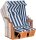 Sunny Smart® Strandkorb Rustikal 50 Plus blau, weiß, gestreift, weiß Kunststoff, Holz, 7-teilig