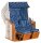 Sunny Smart® Strandkorb Rustikal 250 Plus blau, dunkelblau, gestreift, weiß, weiß Kunststoff, Holz, 9-teilig
