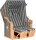 Sunny Smart® Strandkorb Rustikal 50 Plus anthrazit, gestreift, anthrazit Kunststoff, Holz, 7-teilig