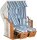 Sunny Smart® Strandkorb Rustikal 250 Plus blau, grau, gestreift, weiß Kunststoff, Holz, 9-teilig
