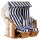 Sunny Smart® Strandkorb Rustikal 250XL Plus blau, weiß, gestreift, weiß Kunststoff, Holz, 9-teilig