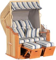 Sunny Smart® Strandkorb Rustikal 255 Plus blau, creme...