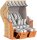 Sunny Smart® Strandkorb Rustikal 255 Plus blau, creme gestreift, weiß, beige Kunststoff, Holz, 9-teilig