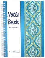 RNK-Verlag Notizbuch mit ABC Register Blue Orient DIN A5...