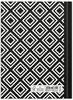 RNK-Verlag Notizbuch Rhombus DIN A5 kariert, schwarz/weiß Hardcover 192 Seiten, 1 St.