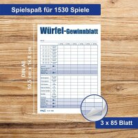 RNK-Verlag Ersatzblock DIN A6 Würfelspiel, 3 Block