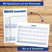 RNK-Verlag Ersatzblock DIN A6 Würfelspiel, 3 Block